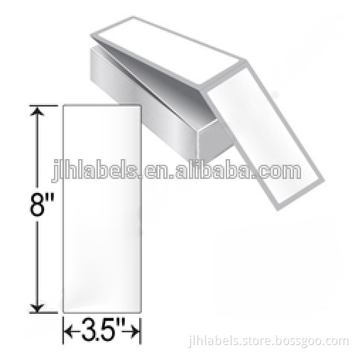 Thermal Shipping Labels, 3 1/2 inch x 8 inch, White, Fanfold, Permanent Adhesive, Perforations Between Labels, 1250 Per pack